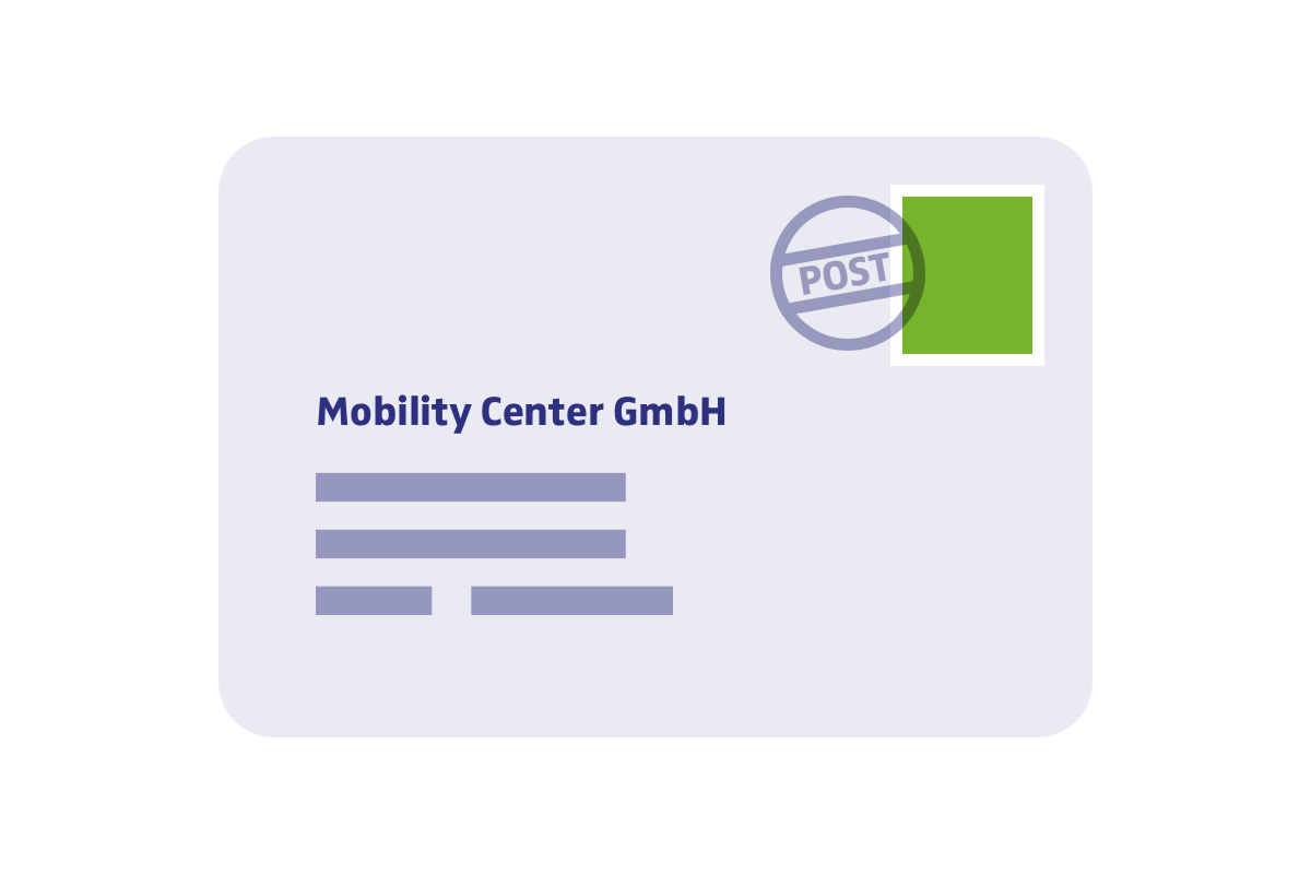 ein Brief, adressiert an die Mobility Center GmbH